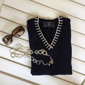 Classic 'St John Sport' Navy/White Sweater